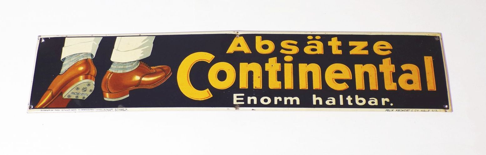 Altes Blechschild Continental Absätze Enorm haltbar 1930er tolle Farben