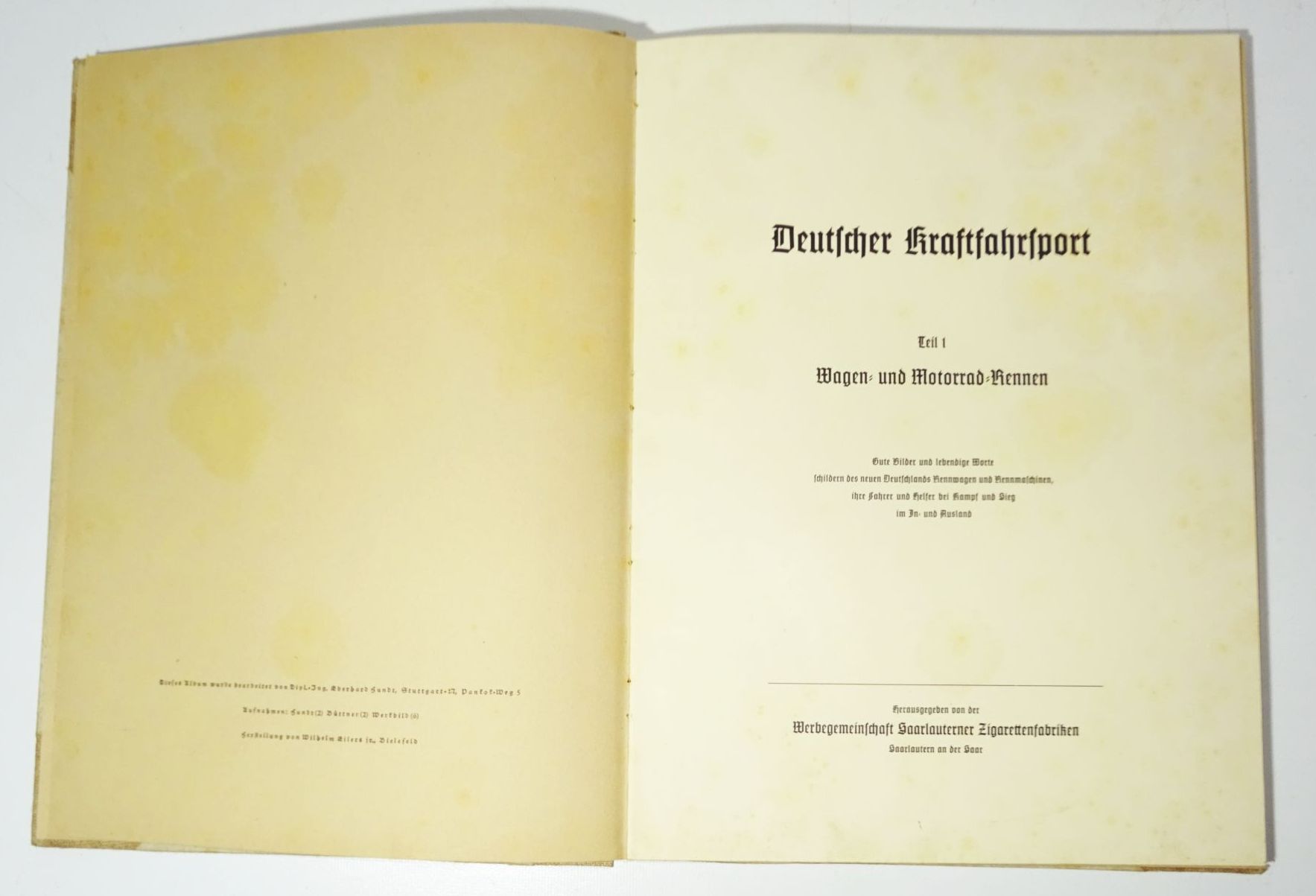 Deutscher Kraftfahrsport Teil 1 Sammelbilderalbum unvollständig