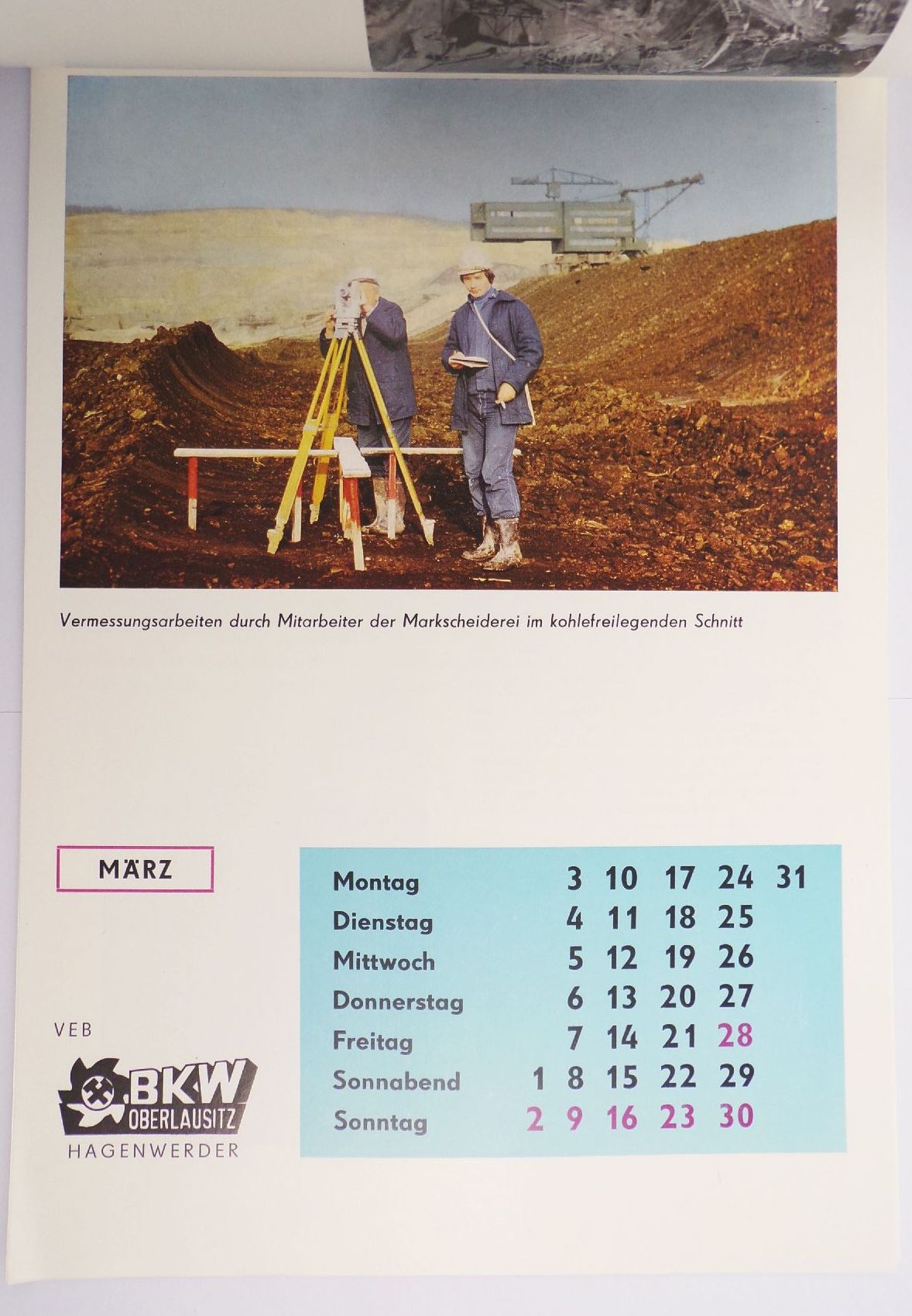 DDR Kalender VEB Braunkohlenwerk Hagenwerder 1986 BKW Oberlausitz 