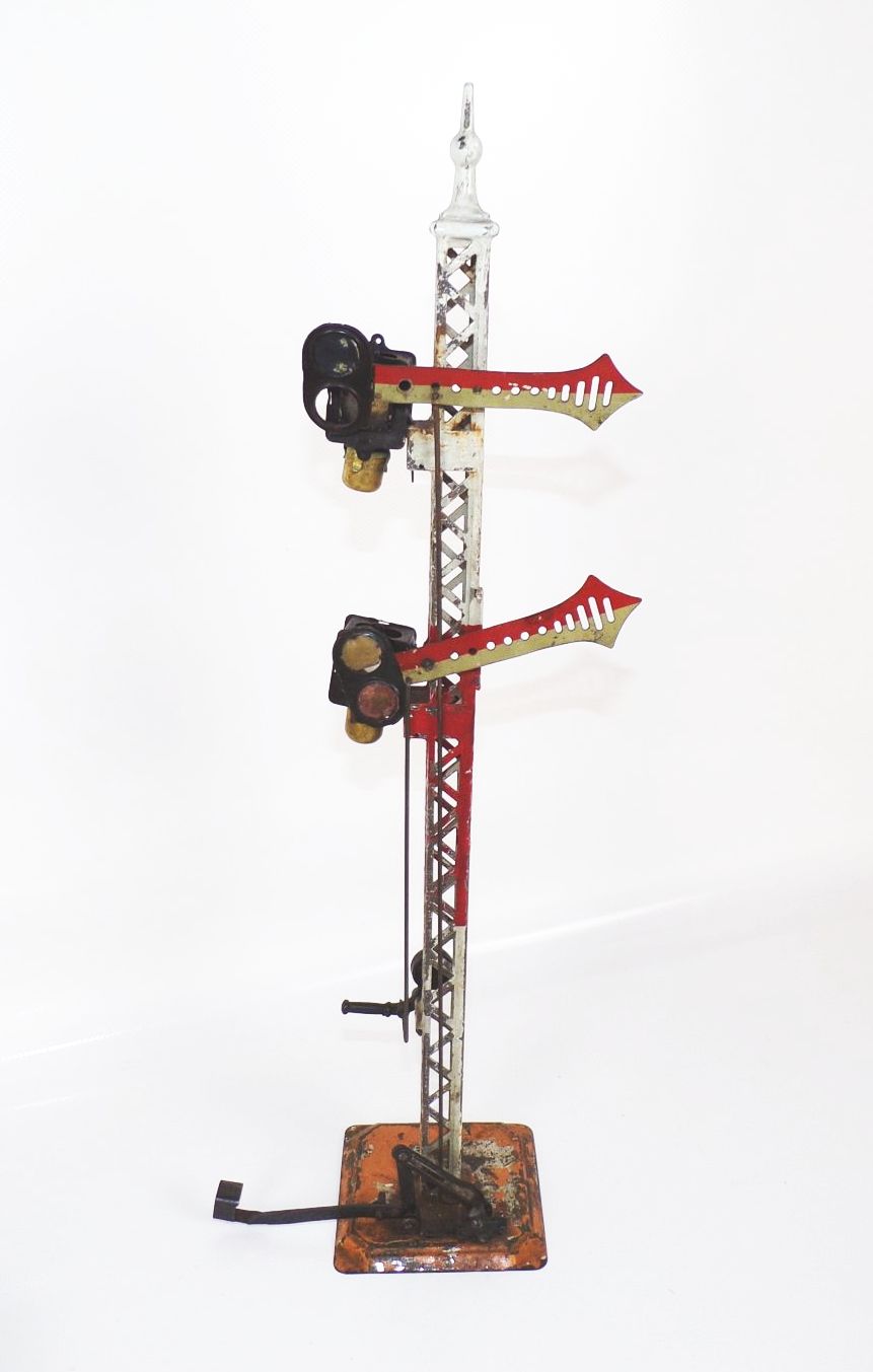 Altes Bing Eisenbahn Signal Spur 1 Blechspielzeug Petroleumlaternen 