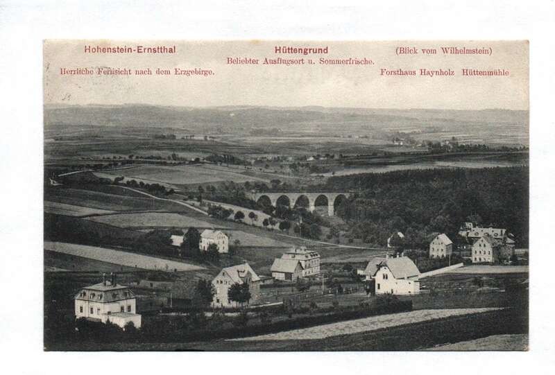Ak Hohenstein Ernstthal Hüttengrund Blick von Wilhelmstein Postkarte 1908