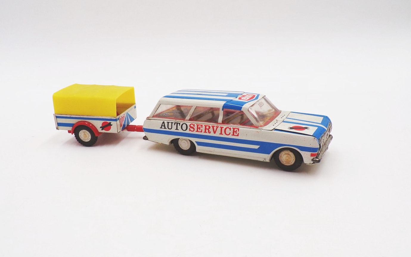 Ehri Auto Service mit Anhänger DDR Blechspielzeug