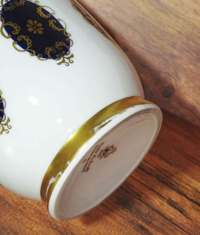 Porzellanvase Echt Kobalt Weiss DDR 22,5 cm