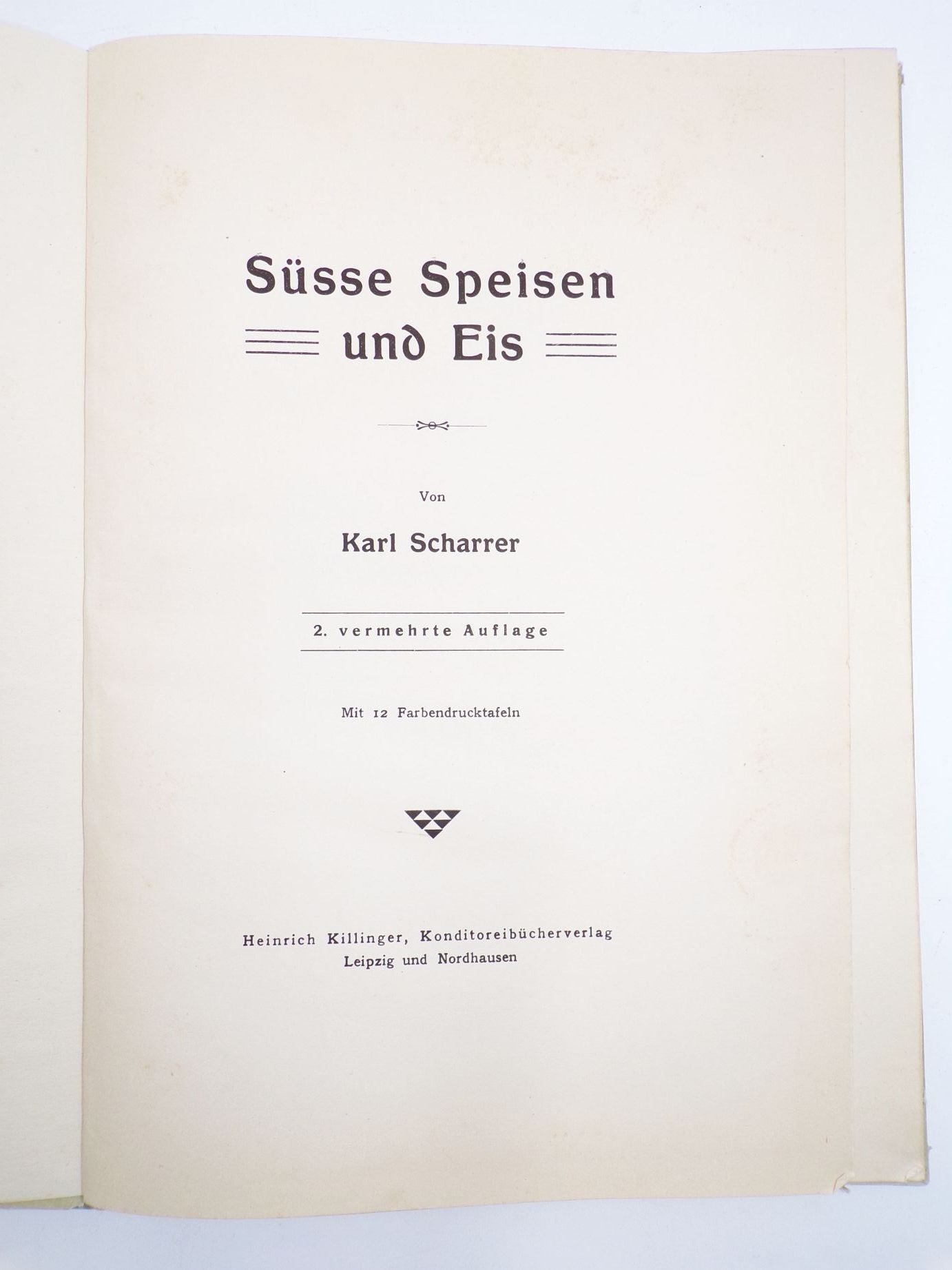 Süße Speisen und Eis von Karl Scharrer um 1910 Chromolithografie