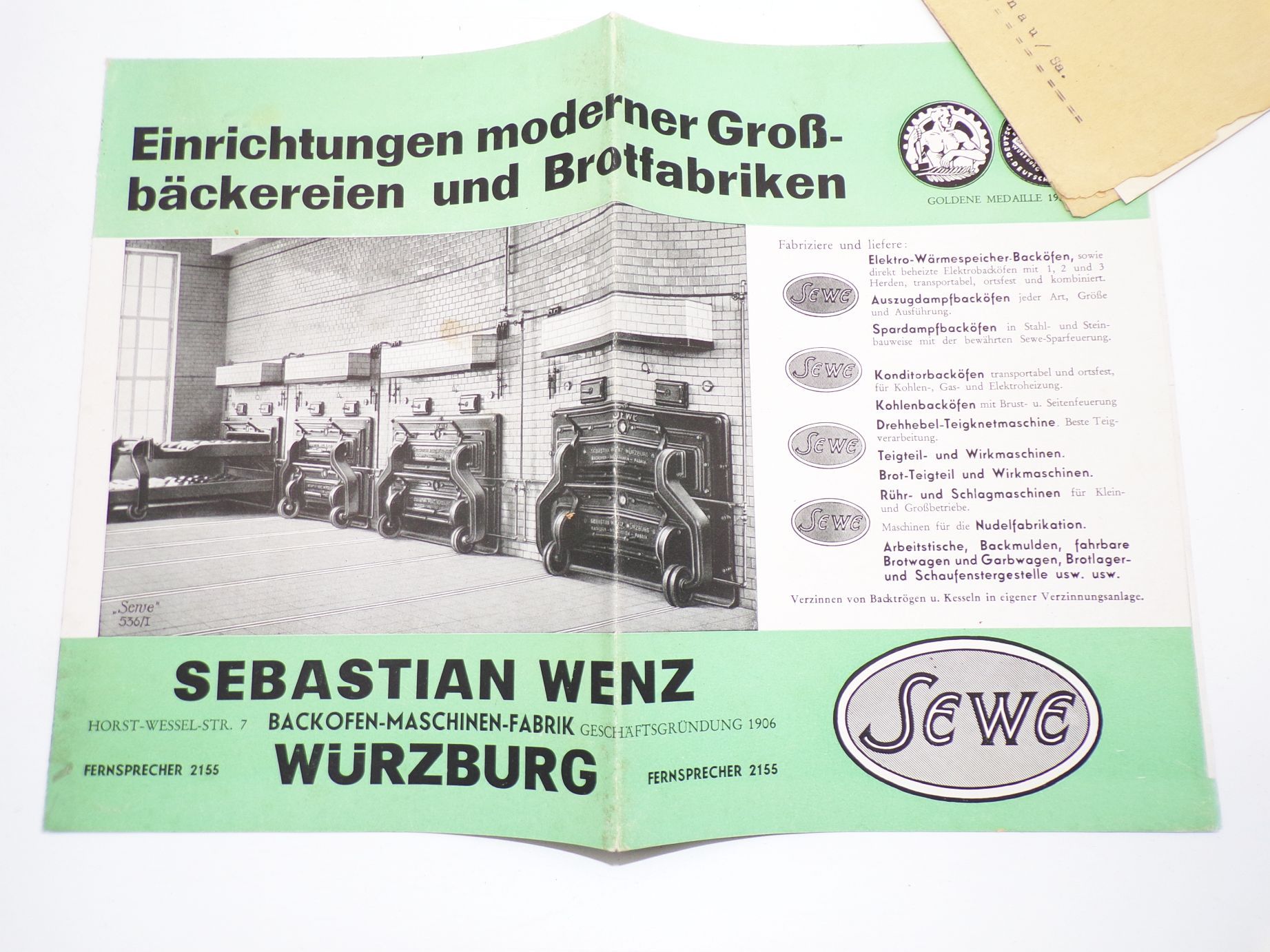 Lot Reklame Prospekt Bäckerei Ausstattung Wenz Würzburg um 1935 Lot Reklame Prospekt Bäckerei Ausstattung Wenz Würzburg um 1935