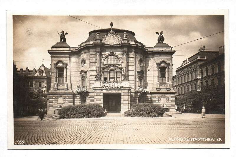 Ak Foto Aussig Stadttheater 1928
