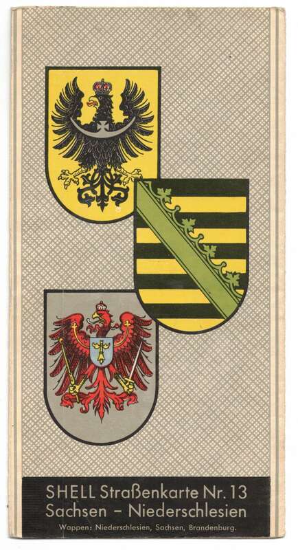 Shell Strassenkarte Nr 13 Sachsen Niederschlesien 1935er (L 