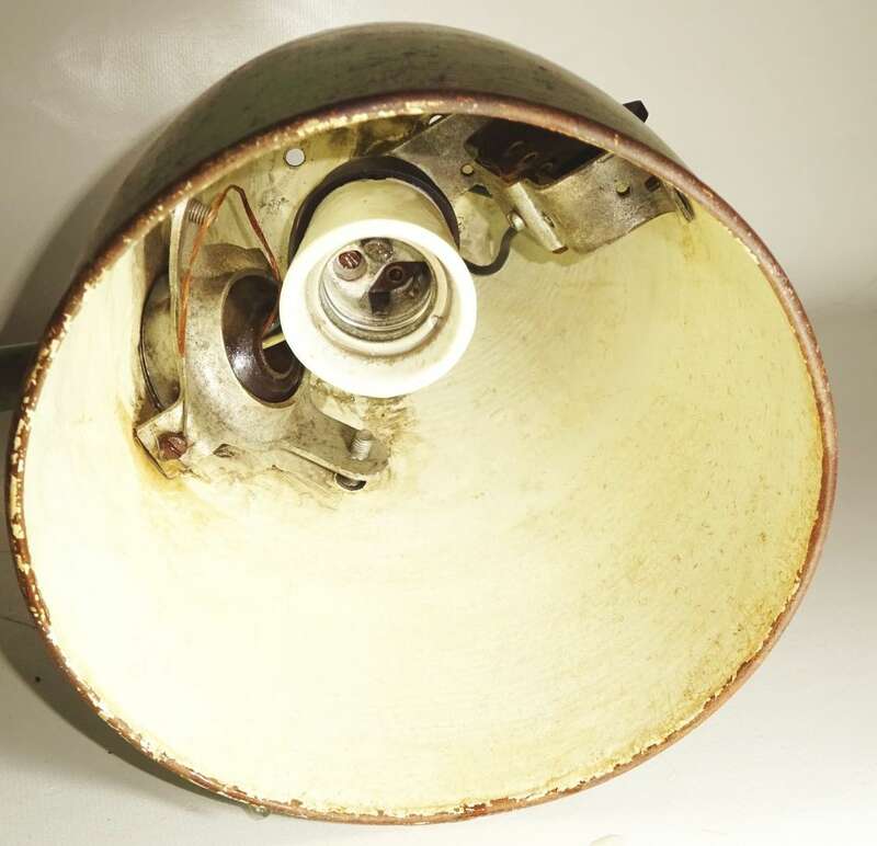 Alte Werkstattlampe Gelenklampe Grün Schalter E27 Lampe Leuchte Metalllampe