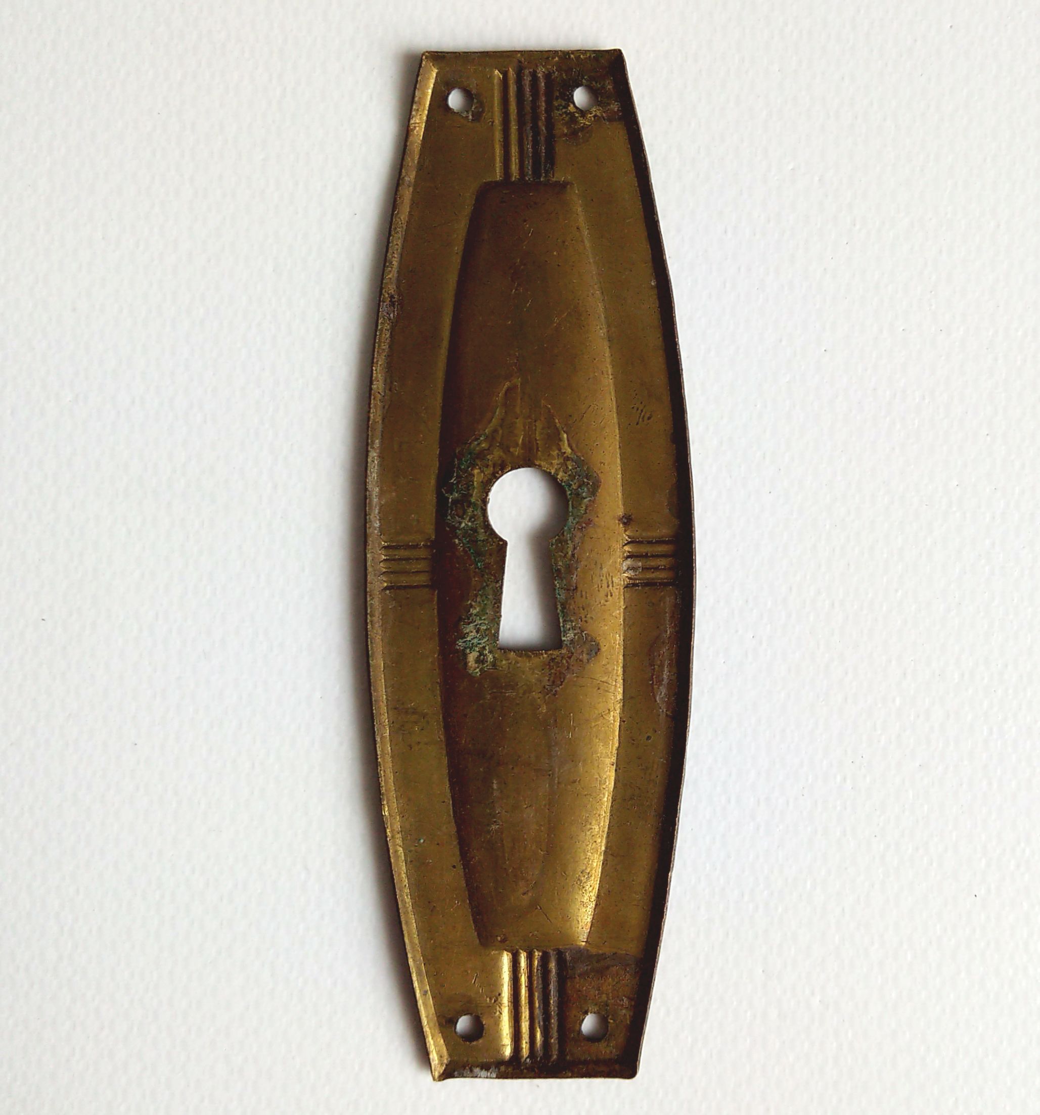 Alter Möbelbeschlag Messing mit Schlüsselloch Alter Möbelbeschlag Messing mit Schlüsselloch