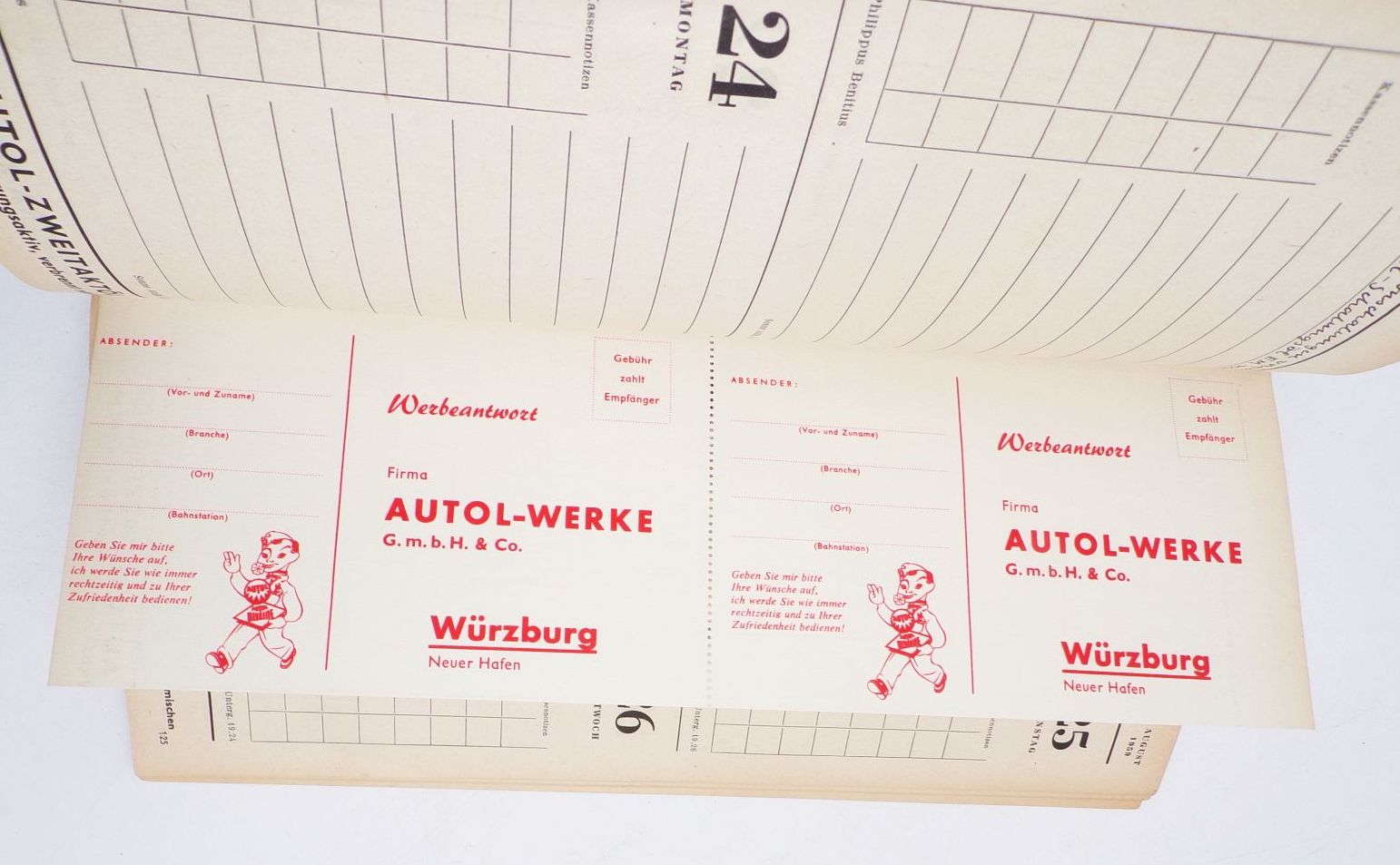 Kalender Autol Motoren Öl Desolite Treibstoff Zusätze KfZ Reklame Würzburg Kalender Autol Motoren Öl Desolite Treibstoff Zusätze KfZ Reklame Würzburg