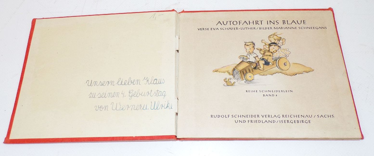 Autofahrt ins Blaue Eva Schäfer Luther Marianne Schneegans um 1930 Kinder Buch