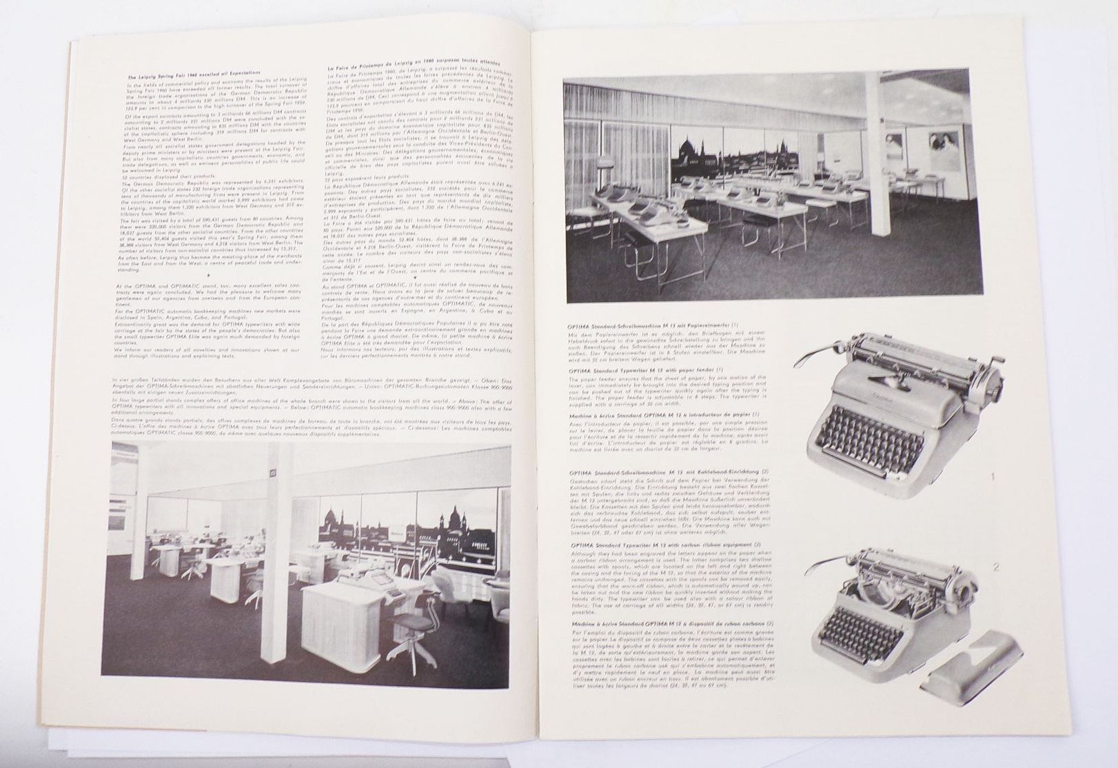 Optima Post Schreibmaschine Zeitschrift 1960