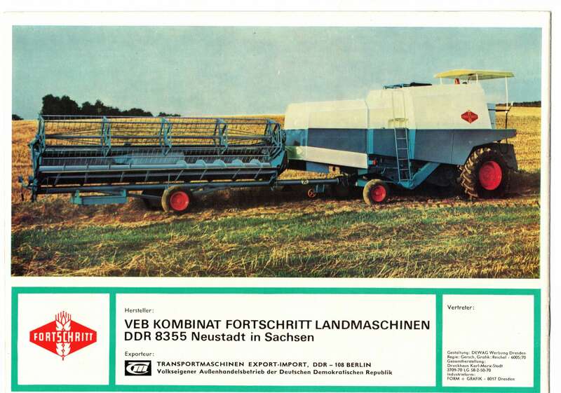 VEB Fortschritt Neustadt Mähdrescher E512 1970 DDR Landtechnik  H3  