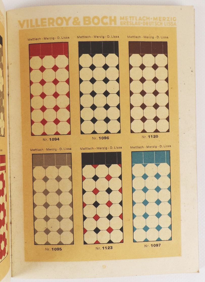 Musterbuch Villeroy und Boch Dresden Keramik Fliesen Bodenfliesen 1930