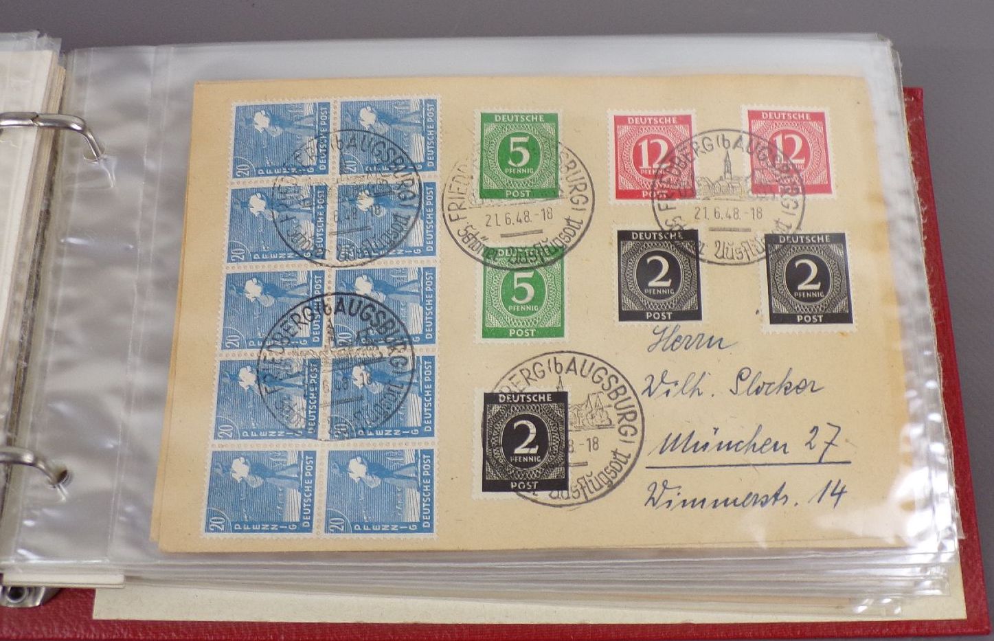 Bi Zone Ordner mit Briefen 1948 Friedberg Augsburg München Sammlung
