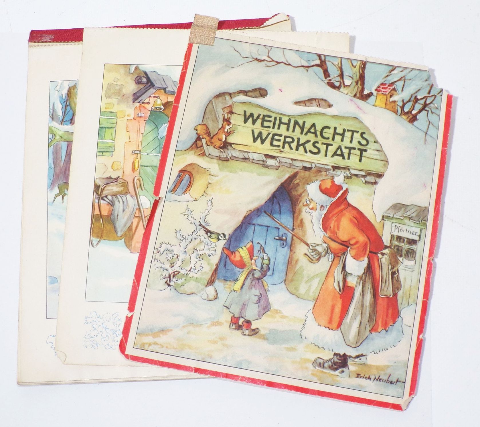 Weihnachts Werkstatt Adventskalender Erich Neubert Original 1950er Jahre