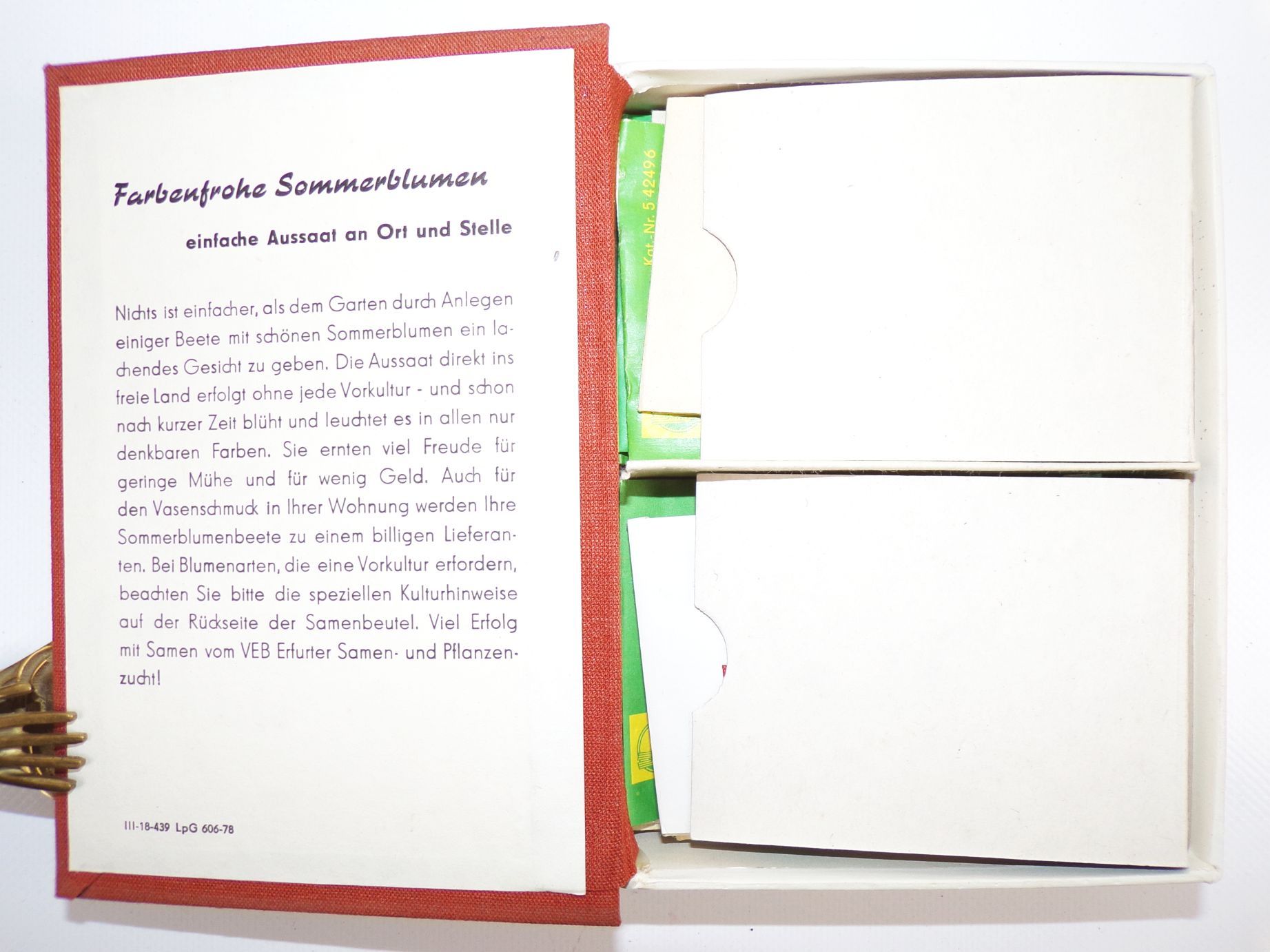 Für Freude schöner Gärten DDR VEB Erfurter Pflanzen und Samenzucht Saatgut