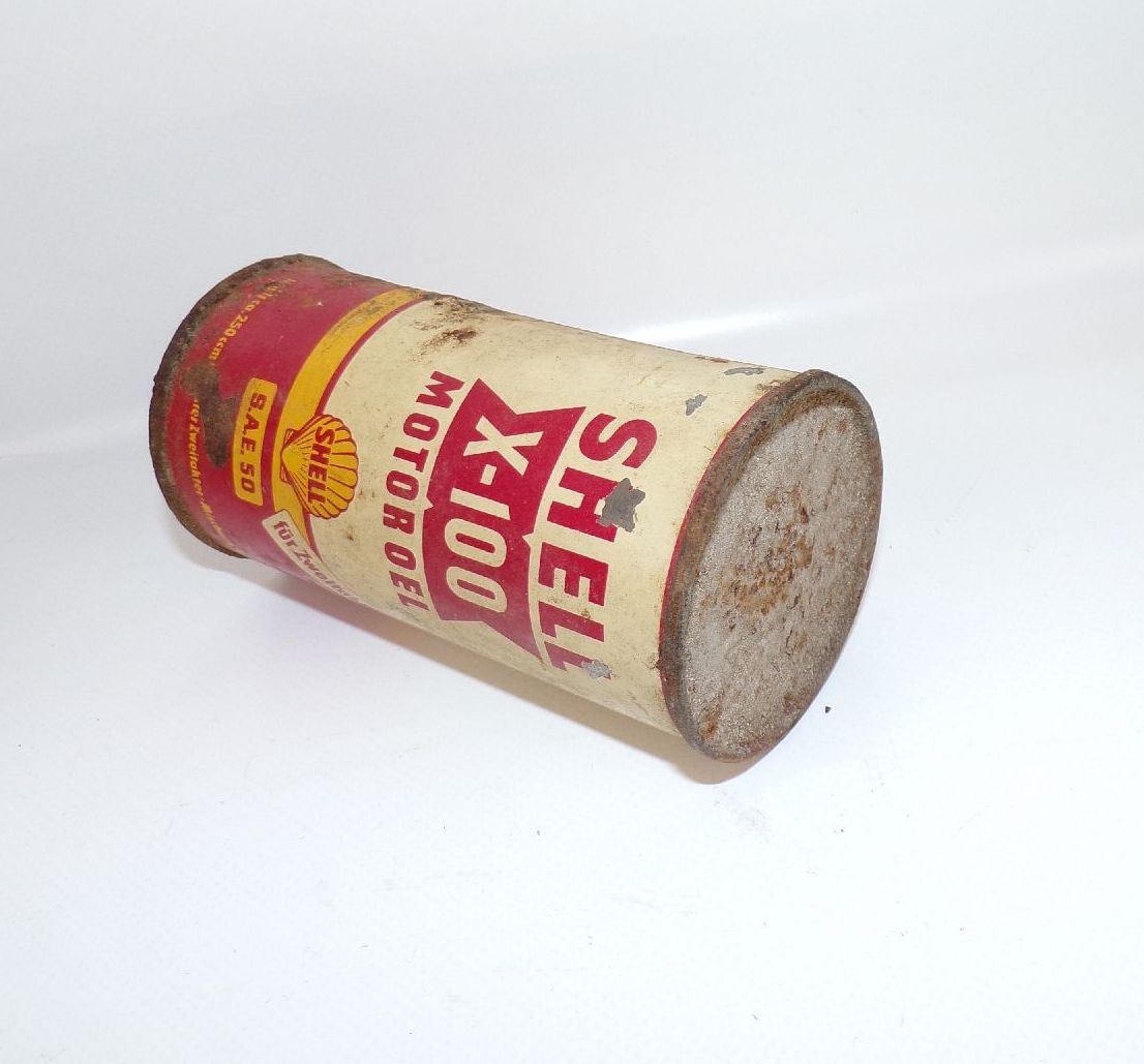 Alte Shell Dose X 100 Motor Oel NOS Garage Oldtimer Deko