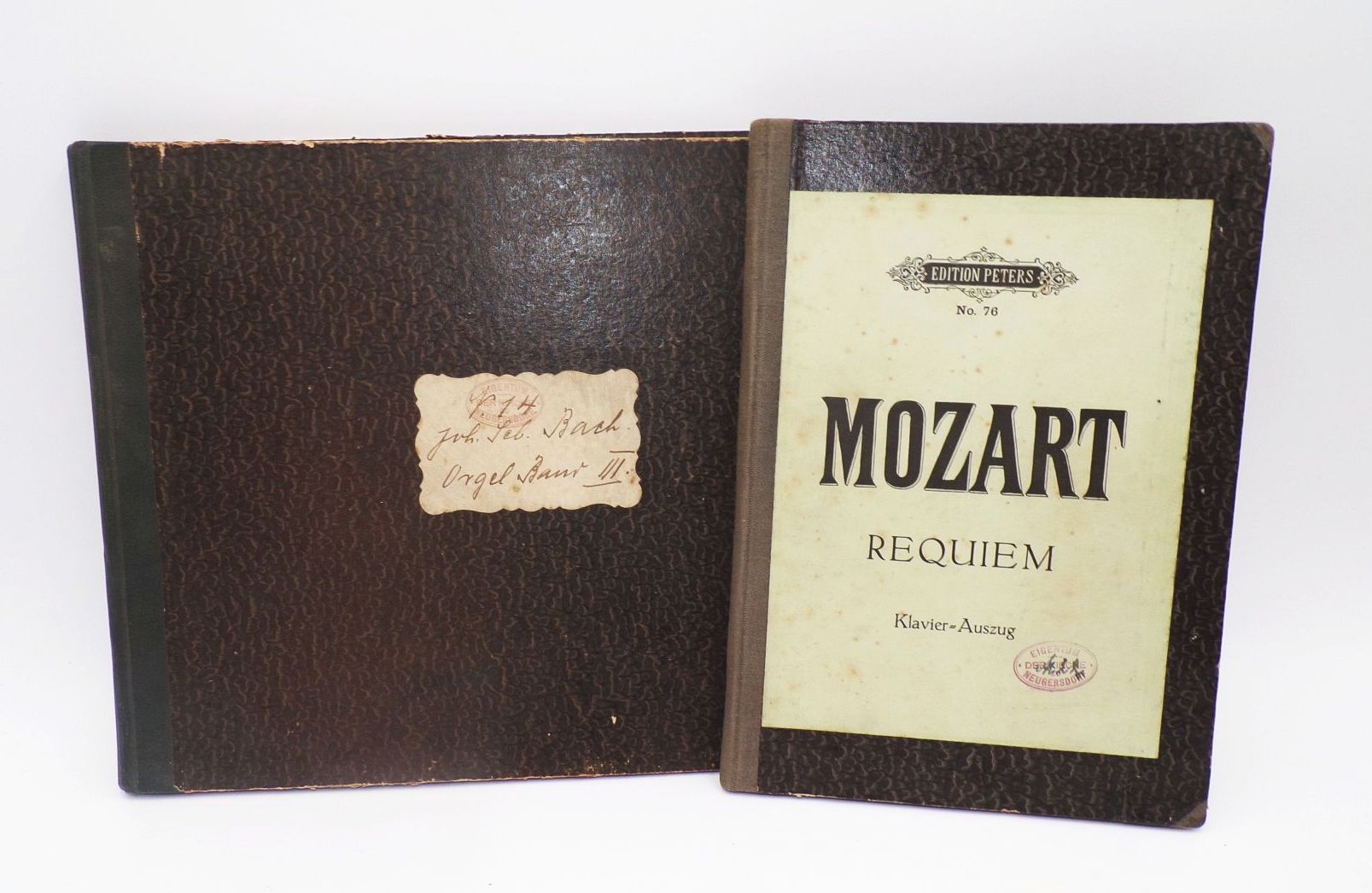 2 Notenbücher Peters Leipzig Mozart Bach Antik Buch
