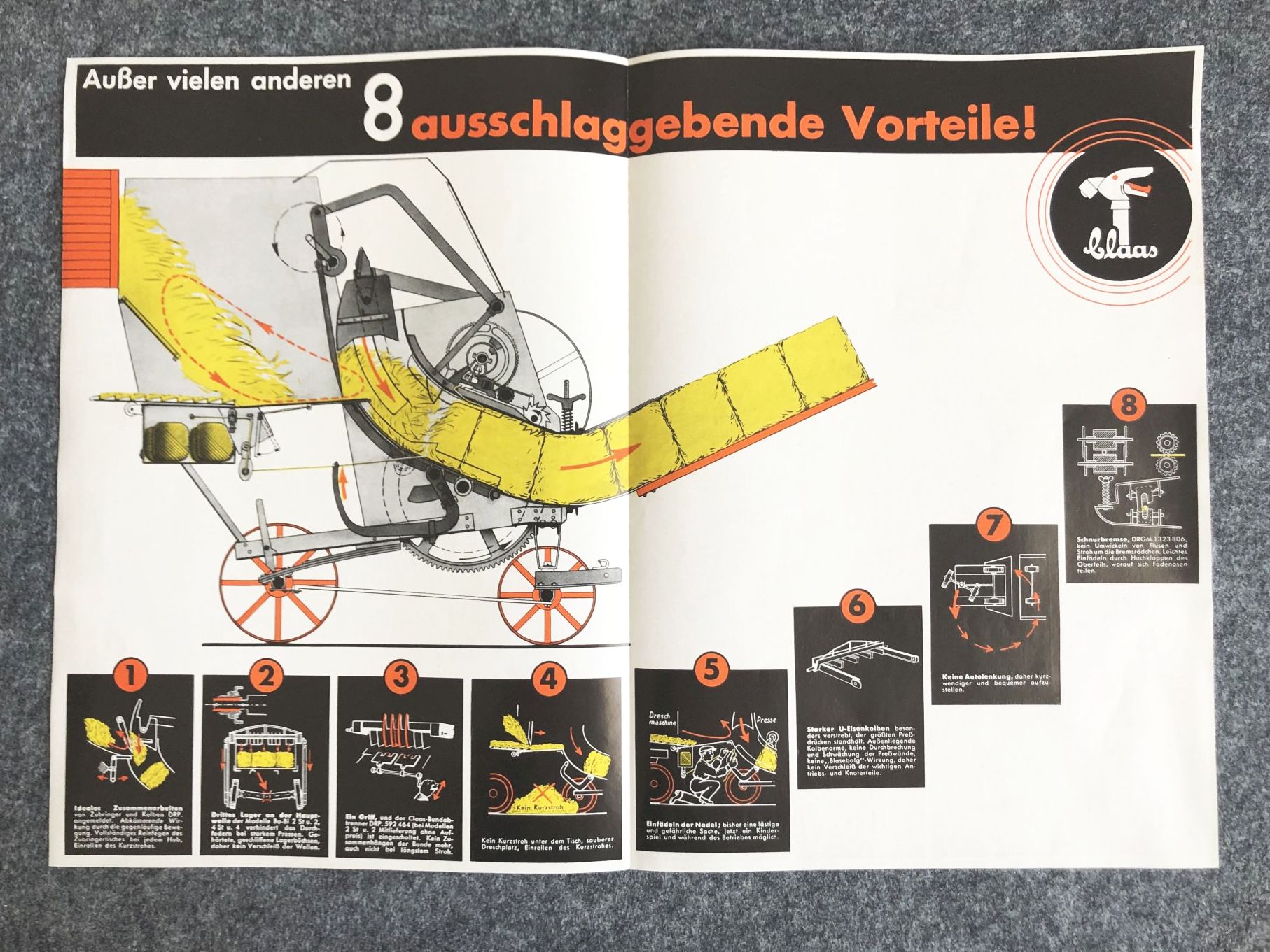 Prospekt Original Gebr Claas Patent Strohpressen BU BI Modell 1936