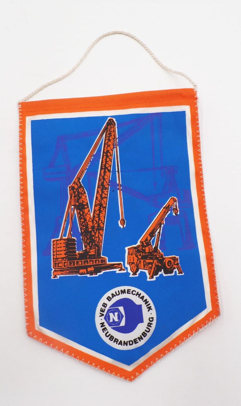 Jubiläum Wimpel 25 Jahre VEB Baumechanik Neubrandenburg DDR GDR 