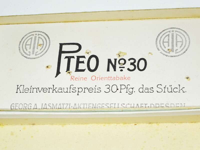 Pteo Zigarettendose Pappschachtel Jasmatzi Dresden um 1910 