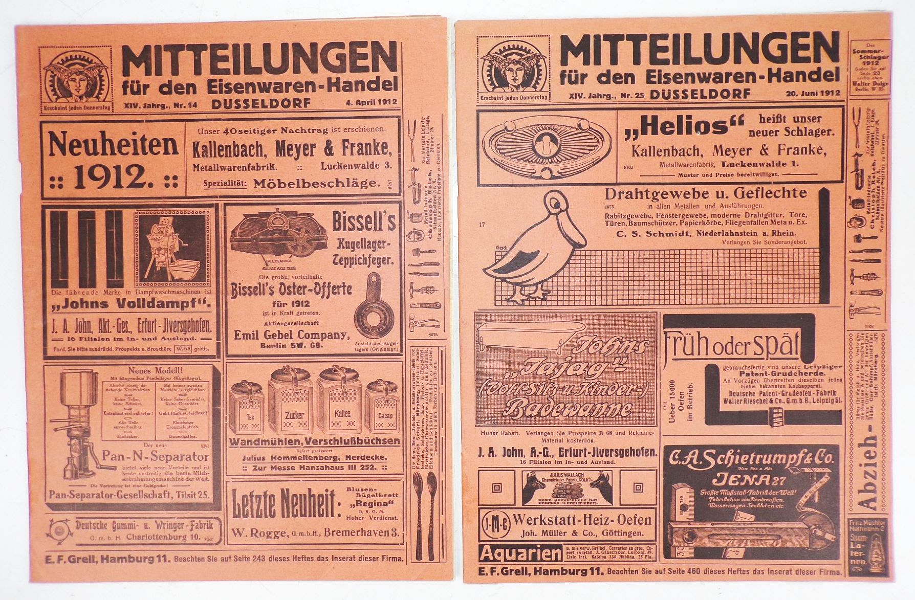 Mitteilung für den Eisenwaren Handel Düsseldorf Reklame Anzeiger 1912 Zeitschrift 