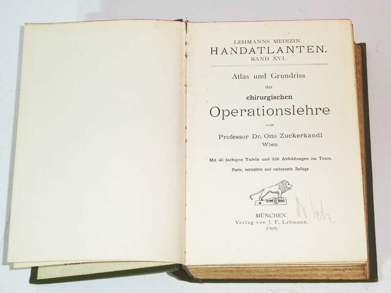 Chirurgische Operationslehre Zuckerkandl 1909 Band 16 Medizin Chirurg