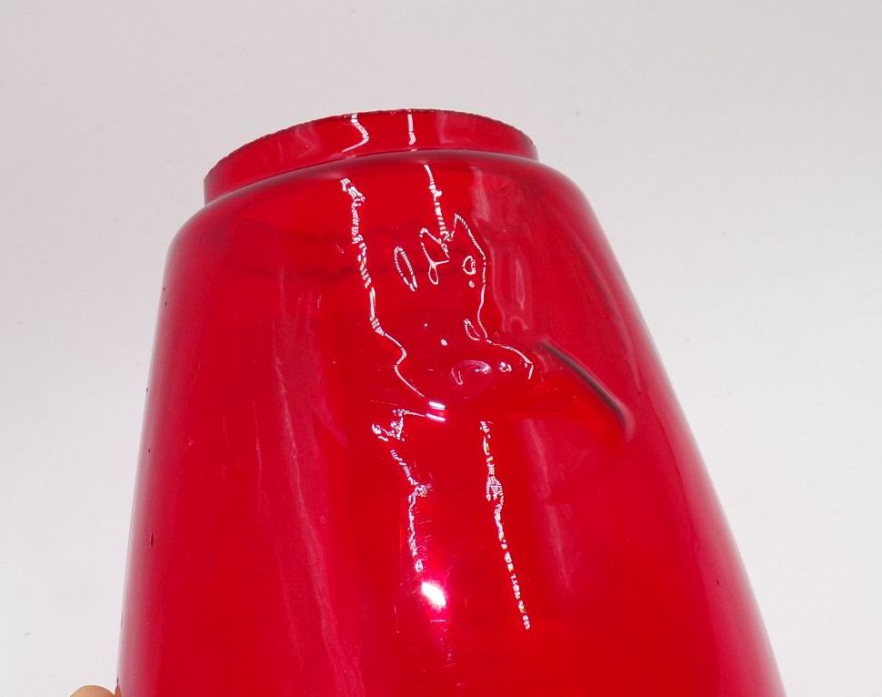 Altes Feuerhand Lampenglas Rot Ersatzglas 