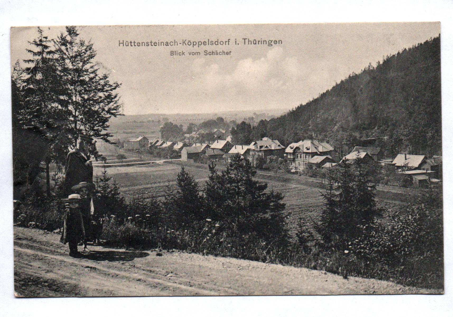 Ak Hüttensteinach Köppelsdorf in Thüringen Blick vom Schächer 1912