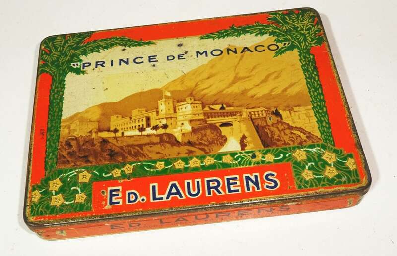 Prince of Monaco Ed Laurens Zigarettendose Blechdose Werbung 