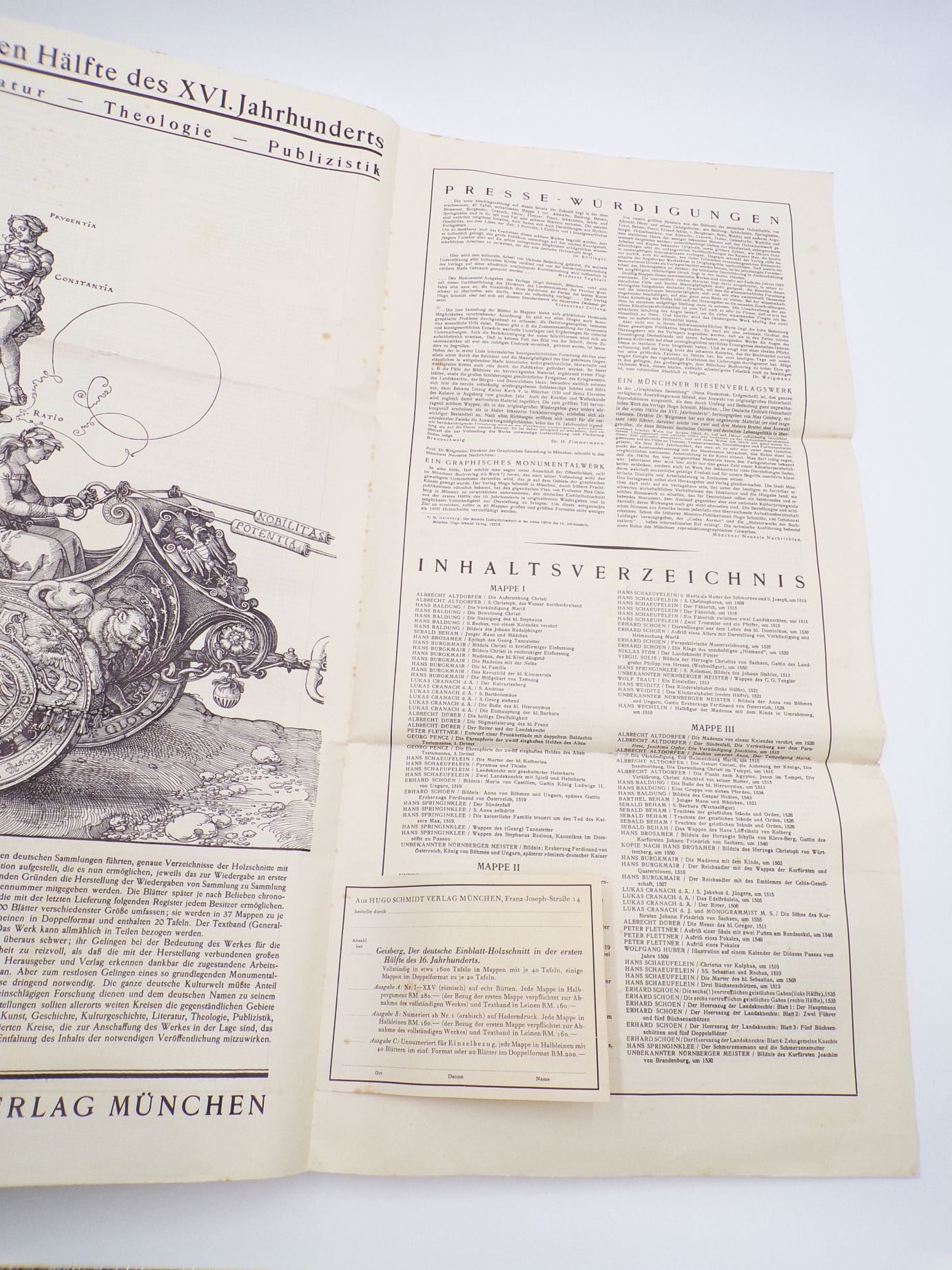 Hugo Schmidt München Der Deutsche Einblatt Holzschnitt Max Geisberg