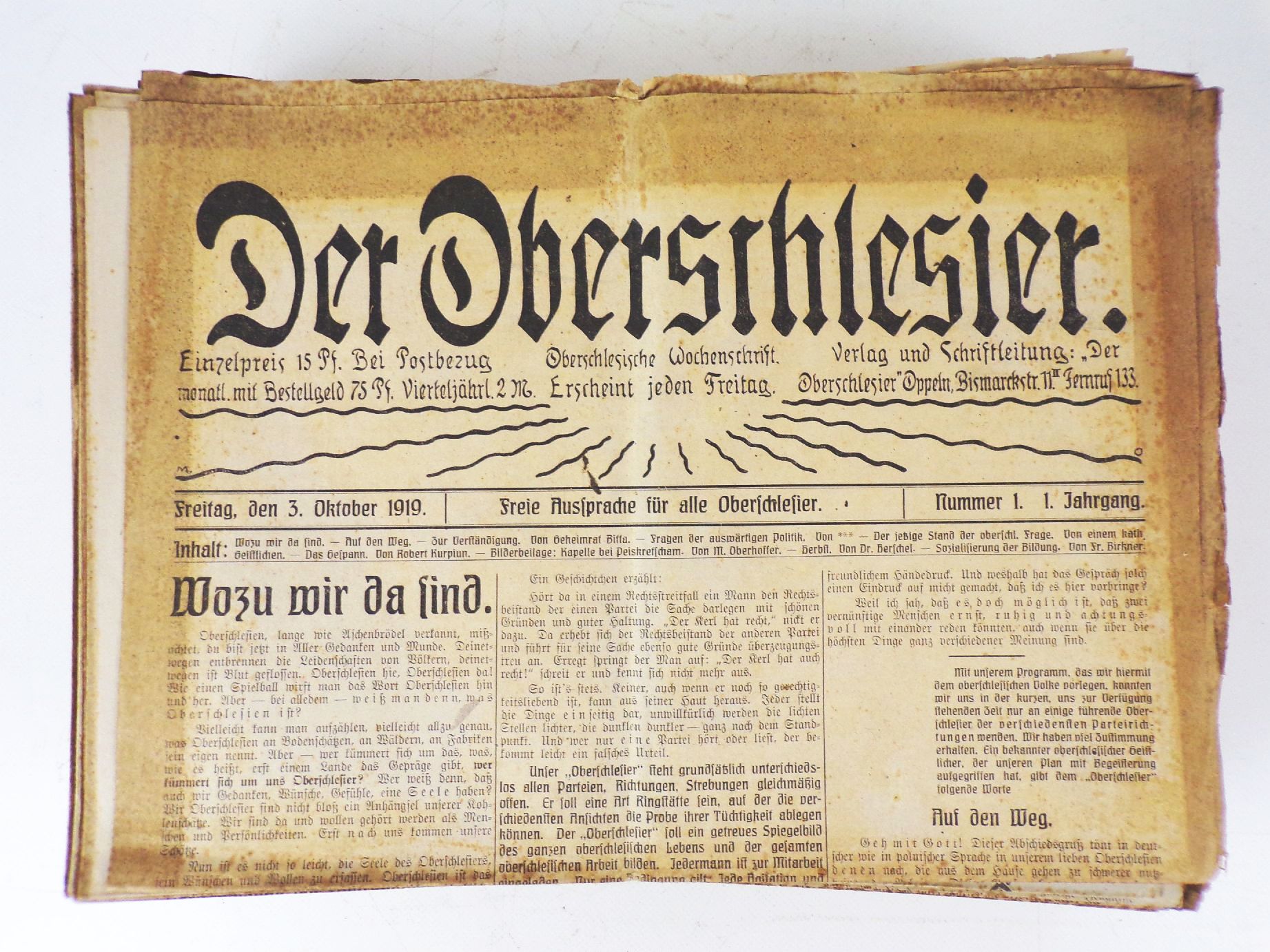 Der Oberschlesier Wochenschrift 1919 und 1920 kompletter Jahrgang Schlesien Der Oberschlesier Wochenschrift 1919 und 1920 kompletter Jahrgang Schlesien
