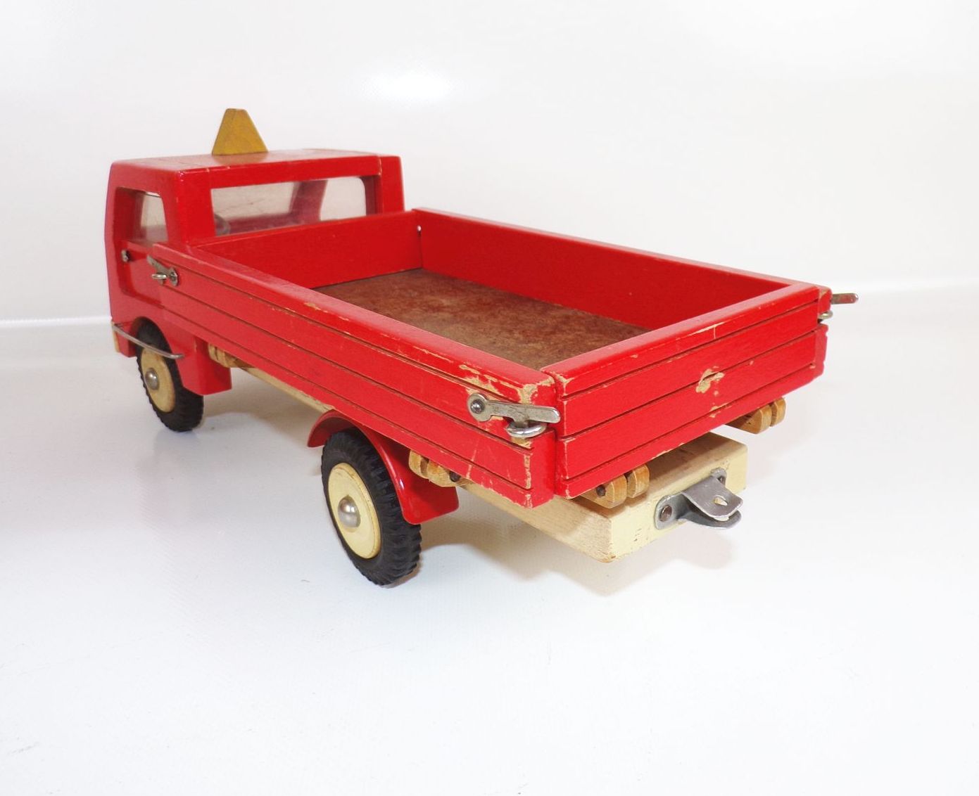 Pewesti Laster LKW mit Anhänger Rot DDR Holzspielzeug Pewesti Laster LKW mit Anhänger Rot DDR Holzspielzeug