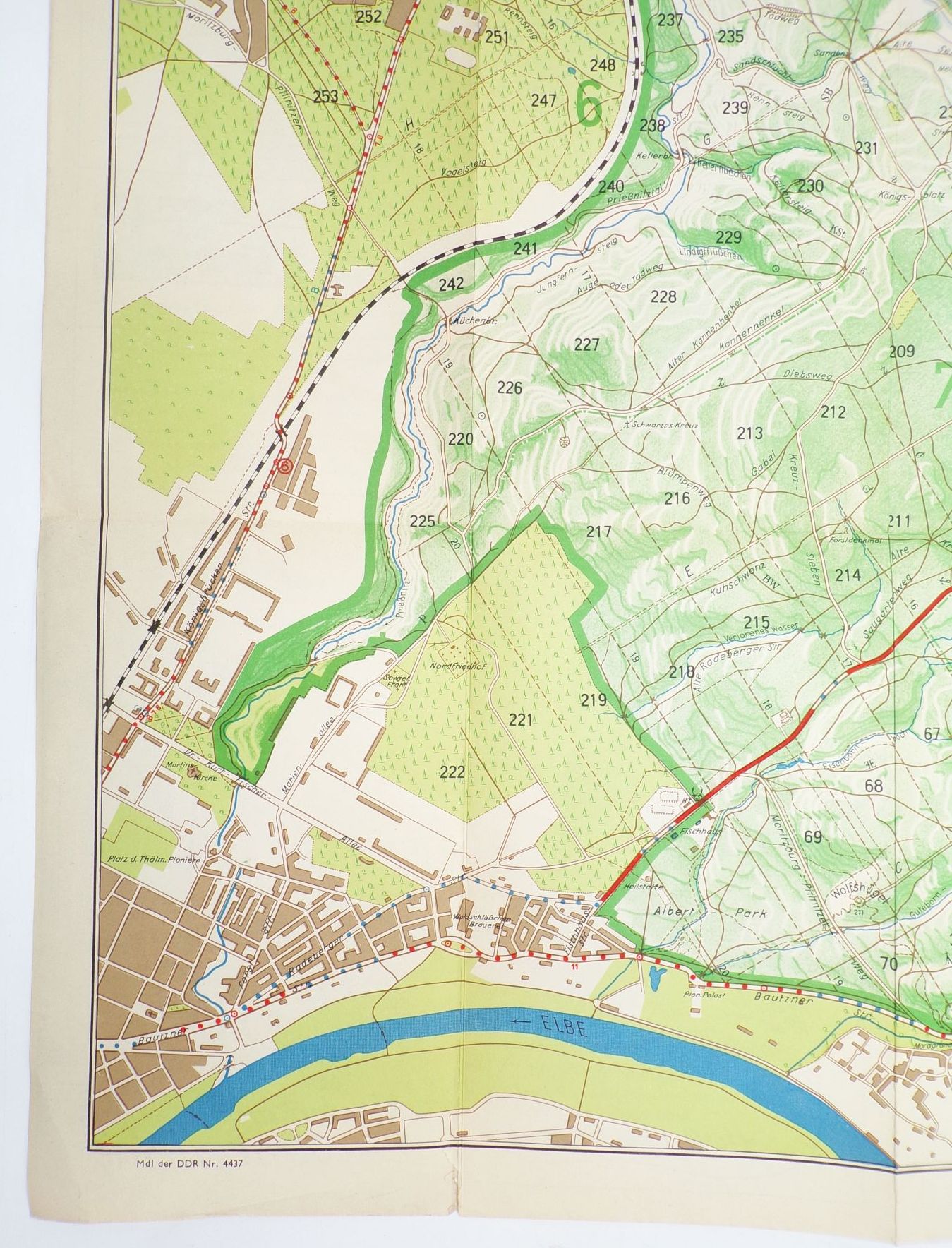 Wanderkarte Dresdner Heide 1966 DDR