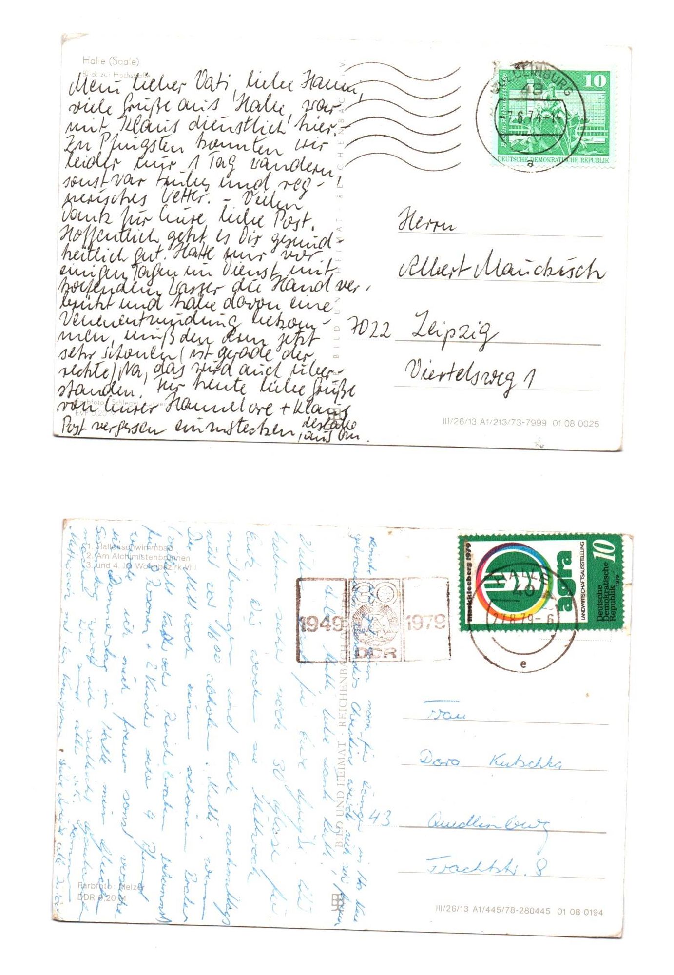 Ak Halle Neustadt farbig 3 Stück 1970er Jahre DDR Ak Halle Neustadt farbig 3 Stück 1970er Jahre DDR