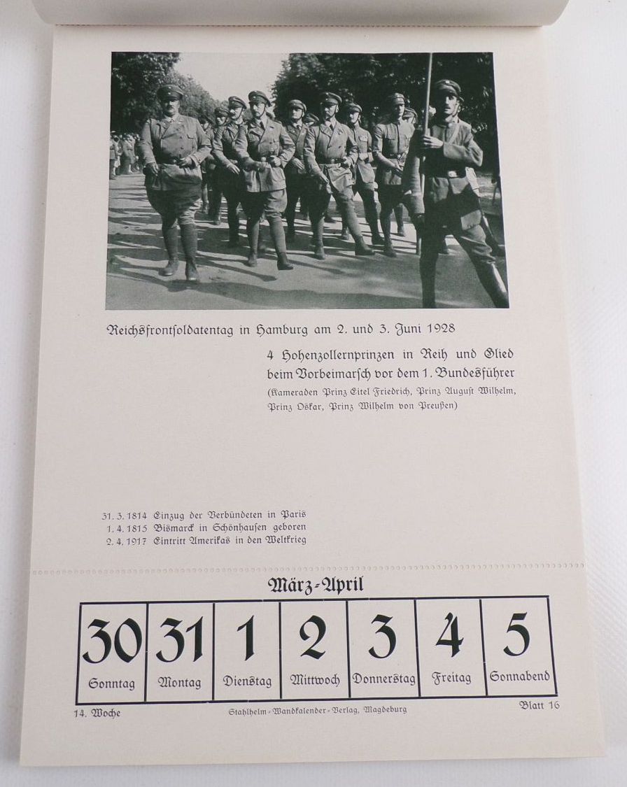 Stahlhelm Kalender 1930 Ludwig Hohlwein Vollständig 