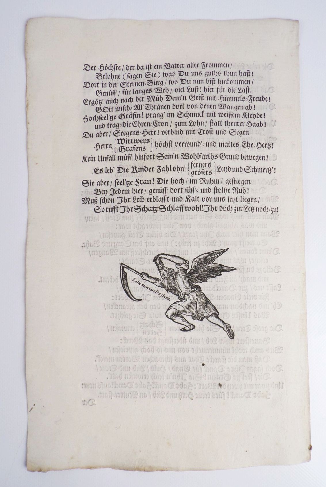 Grabrede 1717 Graf von Königsfeldt Holzschnitt Regensburg 