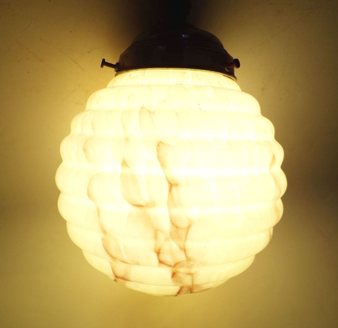 Alte Lampe Art Deco Deckenleuchte Marmor Design 1930 er Vintage Kugelleuchte 