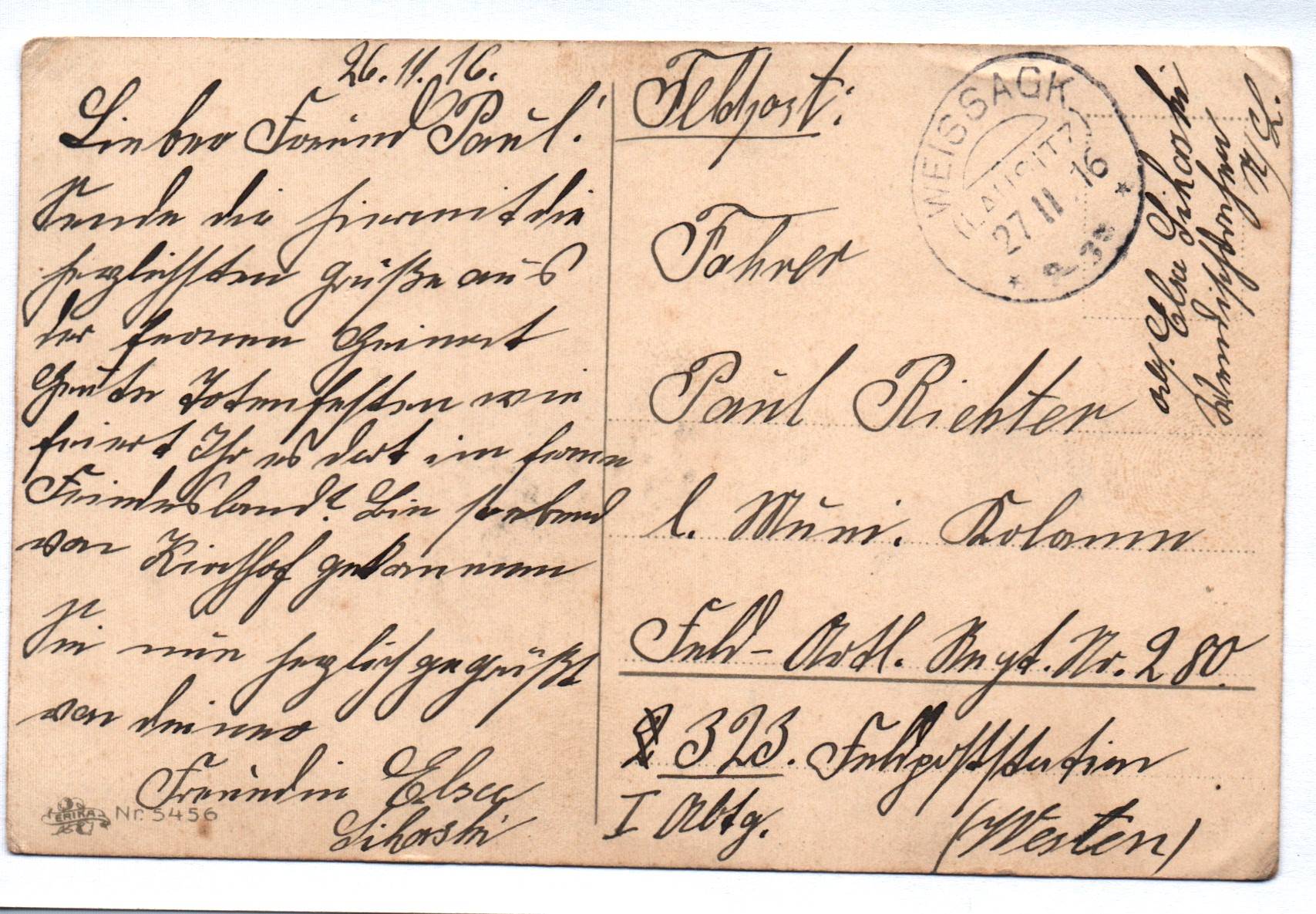 Ak Furchtlos und treu 1916 Feldpost WW1