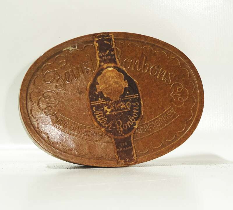 DDR Dose Feinste Bonbons 1950er Kunststoff Plastik Bonbondose