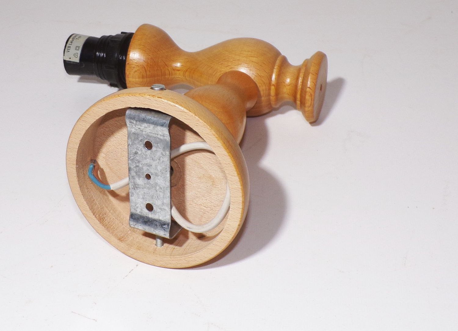 DDR Wandlampe Lampenhalter Leuchter Holz E14 retro