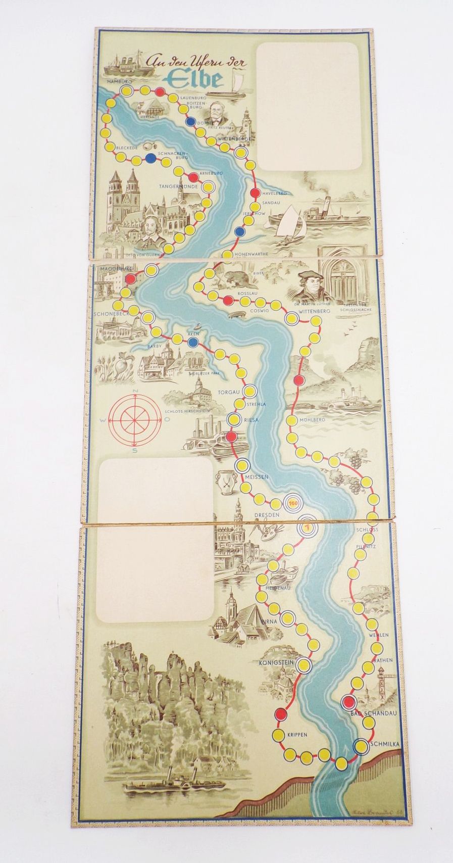 An den Ufern der Elbe Spika Brettspiel Würfelspiel von Kurt Brandes 1960 An den Ufern der Elbe Spika Brettspiel Würfelspiel von Kurt Brandes 1960