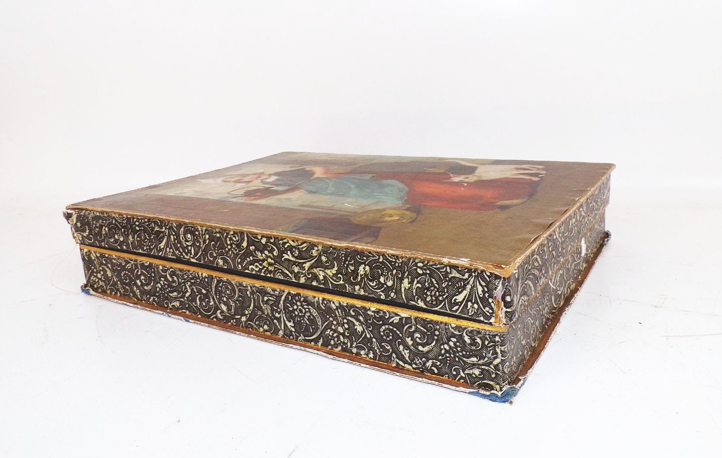 Pappschachtel Flachsspinnerei Hirschfelde Reklame Sammler um 1900 