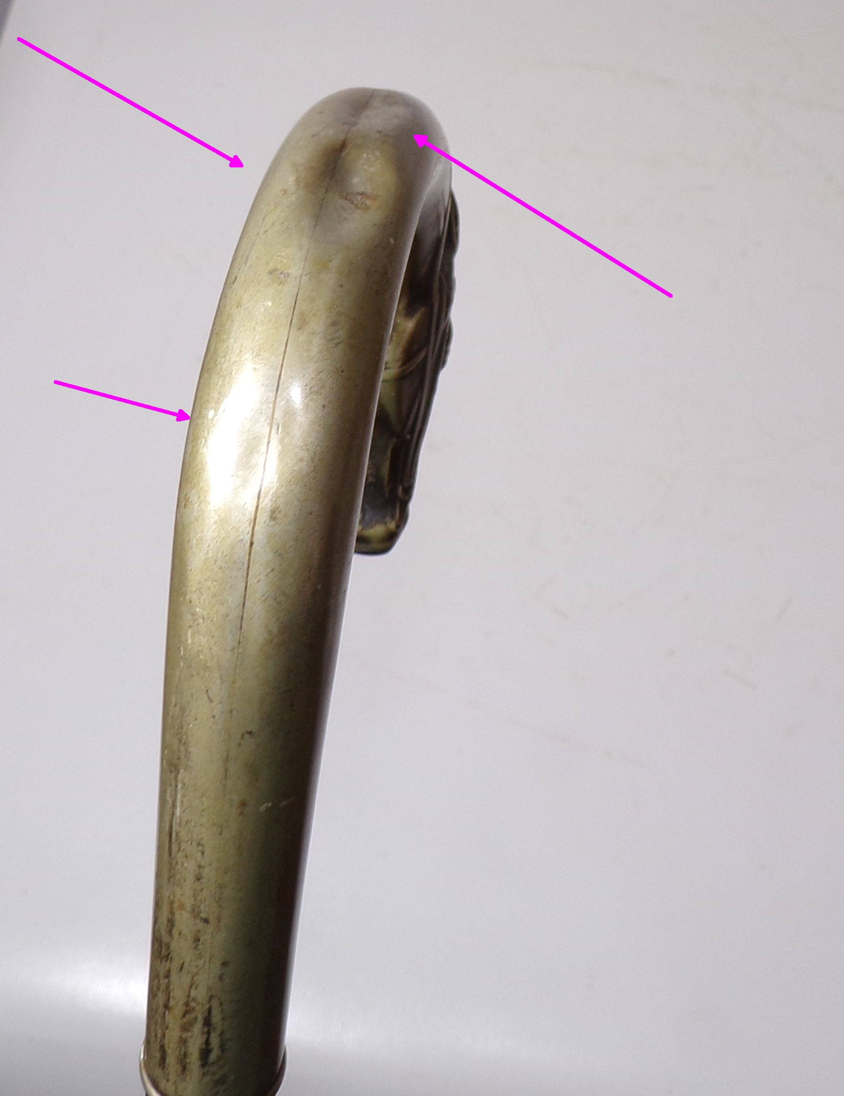  Alter Gehstock Pferdekopf Alpacca Wanderstock Spazierstock