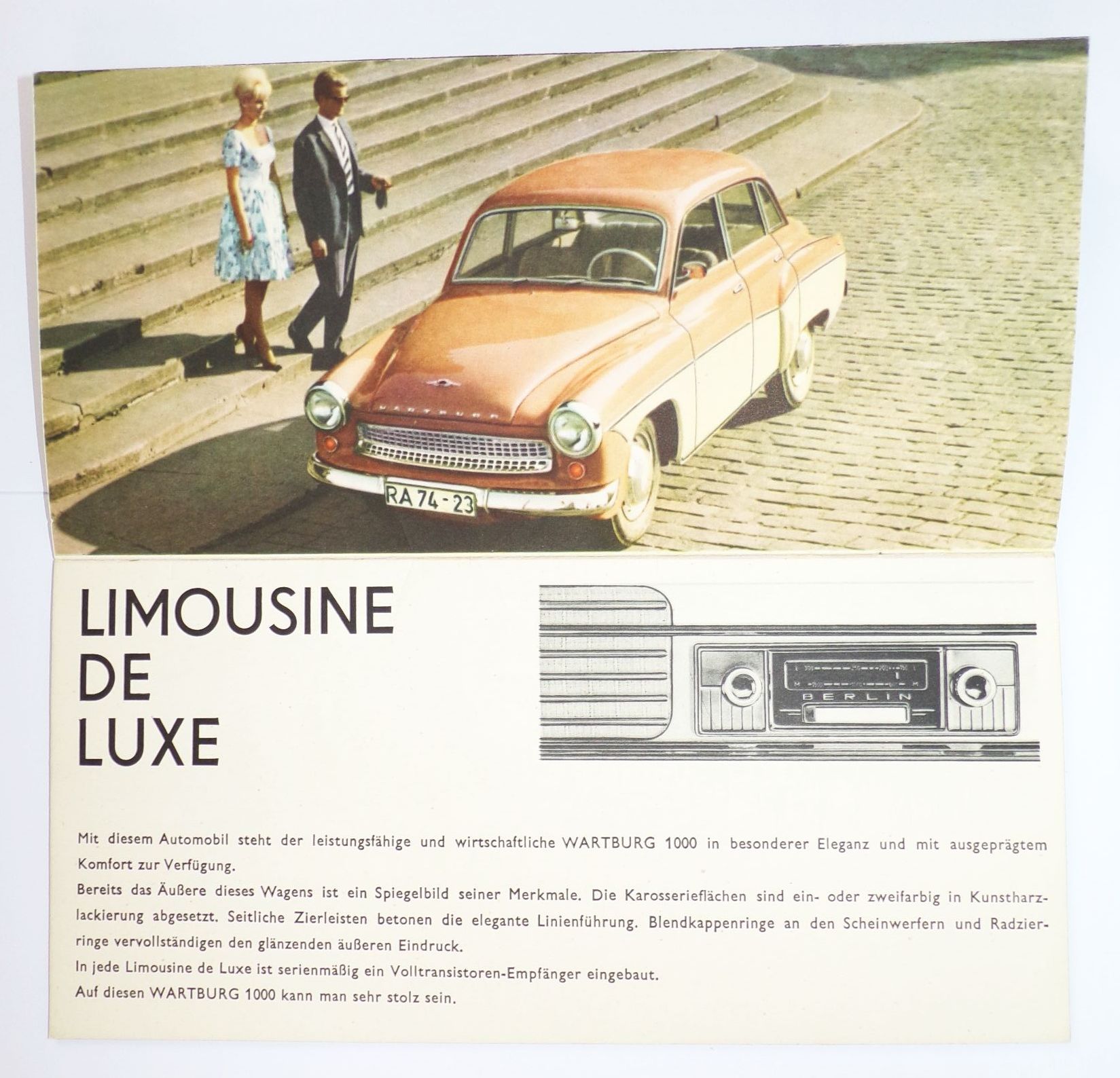 Wartburg 1000 Auto Mobile 1964 Limousine Coupe Kombi DDR 