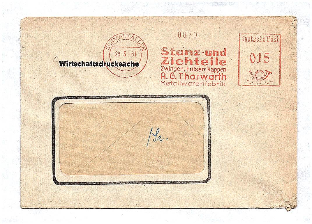 Wirtschaftsdrucksache 1961 Stanz und Ziehteile A G Thorwarth Metallwarenfabrik Wirtschaftsdrucksache 1961 Stanz und Ziehteile A G Thorwarth Metallwarenfabrik