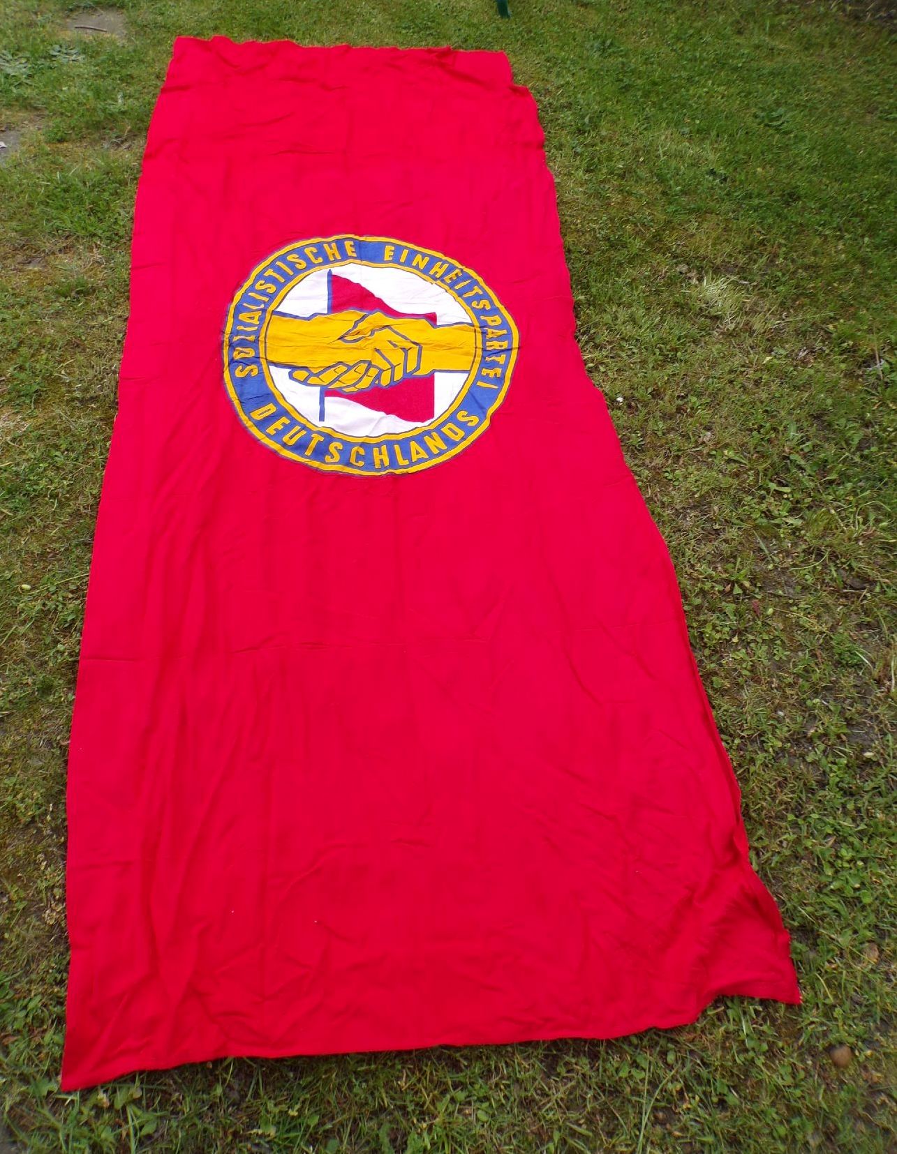 Alte SED Fahne Flagge 110 x 250 cm Sozialistische Einheitspartei Deutschland Hausfahne 