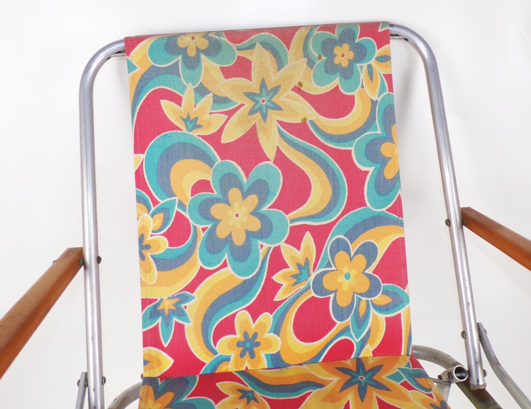 Alter Campingstuhl Klappstuhl 70er Jahre Stoff DDR Retro Look 