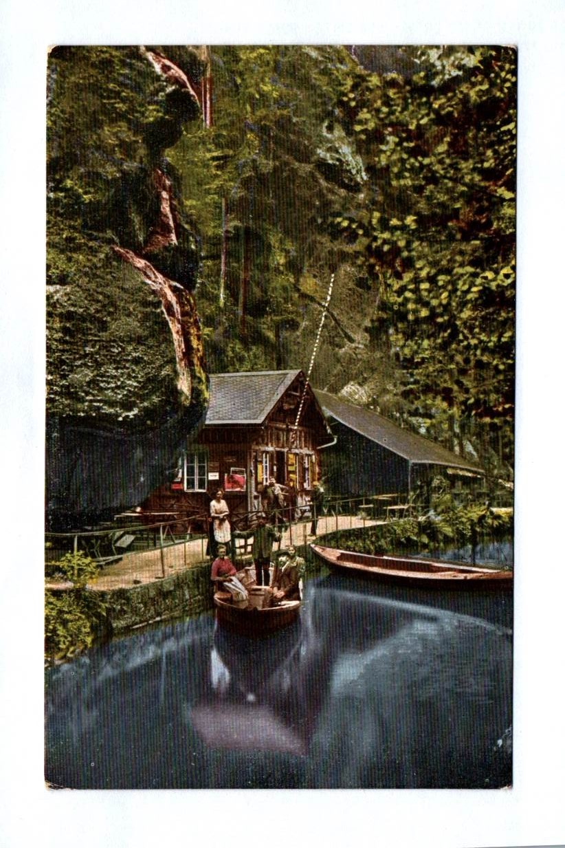 Ak Bootstation der oberen Schleuse Sächsische Schweiz Hinterhermsdorf Ak Bootstation der oberen Schleuse Sächsische Schweiz Hinterhermsdorf